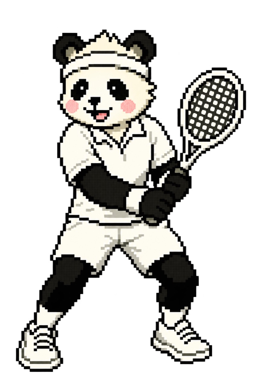 Panda tennis player